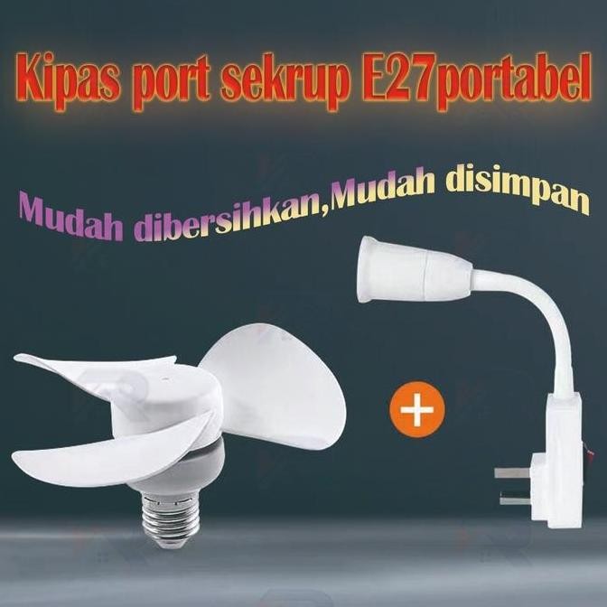 Sale Lampu Kipas Angin Gantung Plafon Kipas Usb E27 Berputar 360 Kipas Kecil Portabel