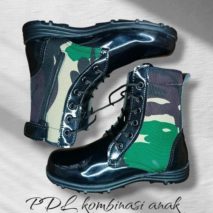 Tersedia SEPATU PDL ANAK KOMBINASI LORENG TNI POLRI TERMURAH ANAK TK Fashion