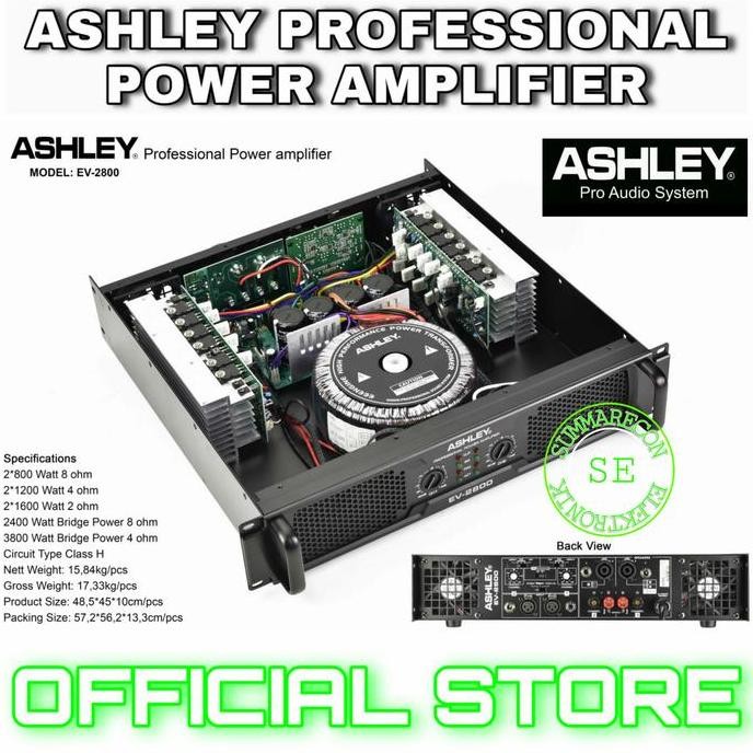 Power Amplifier Ashley Original Ashley Ev2800 Power Ashley 2 Channel New Stok