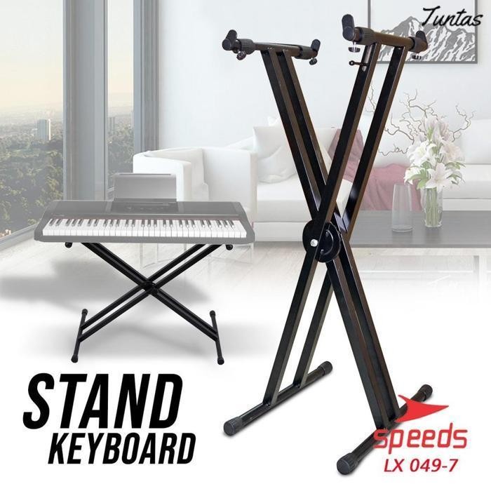 Baru Speeds Alat Musik Stand Keyboard Double Kaki Keyboard X Semua Piano Lipat Portable Praktis 049-