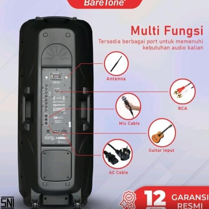 Speaker Aktif Baretone Pm215 Speaker Portable 15 Inch Double 1000 Wat New Stok