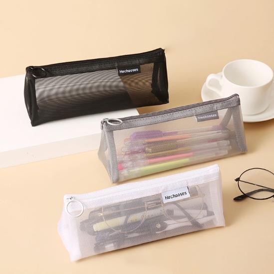 

[original] (cod) tempat pensil bentuk segitiga bahan mesh transparan kapasitas besar untuk pelajar [terlaris] [terbaik]