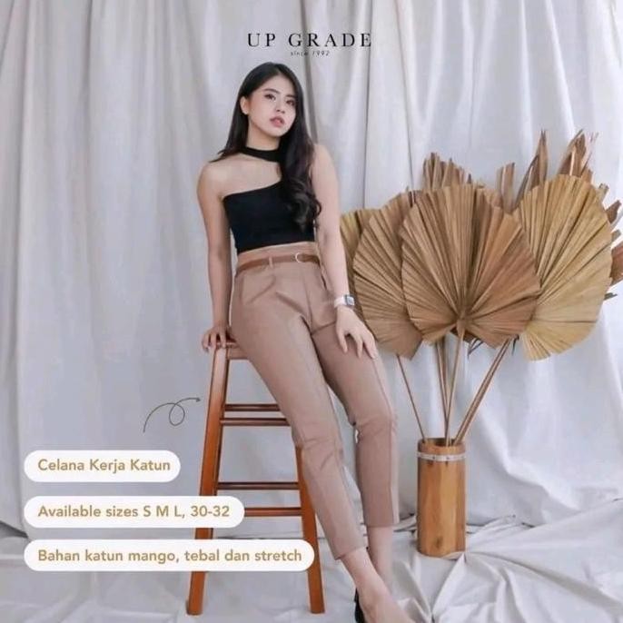 Best Seller Celana Up Grade Bahan Manggo Pants Gesper Ada Kecil Dan Jumbo// Upgrade Nyaman Wanita Pa