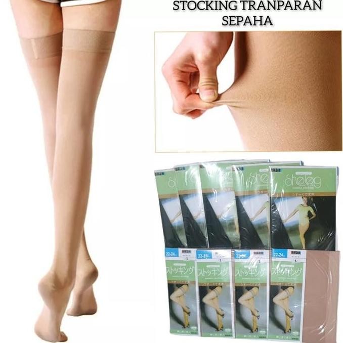 STOCKING WANITA KAOS KAKI SEPAHA STOKING WARNA KULIT LEMBUT TRANSPARAN SHELEG