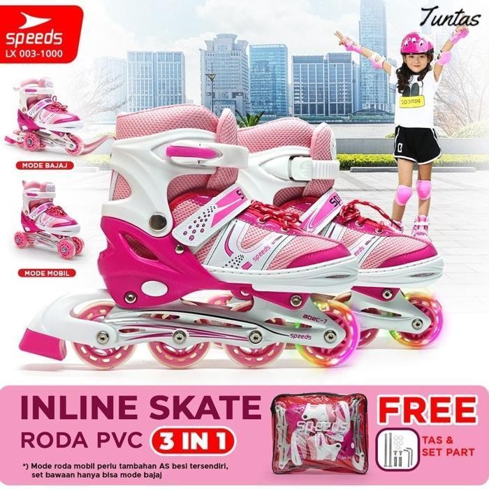 Baru Speeds Sepatu Roda Dewasa Remaja Anak Inline Skate Roller Skate Laki-Laki Perempuan Bajaj Skate