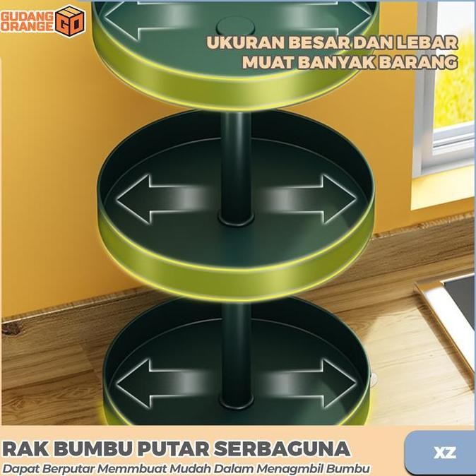 Go - Rak Bumbu Dapur Putar Rak Bumbu Dapur Multifungsi Bertingkat Bisa Diputar Bahan Plastik Pp & Pi