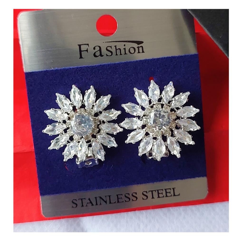 AsT Anting Hijab Jepit Klip Giwang Tanpa Tindik Aksesoris Jilbab Kerudung Hijaber Kekinian Permata P