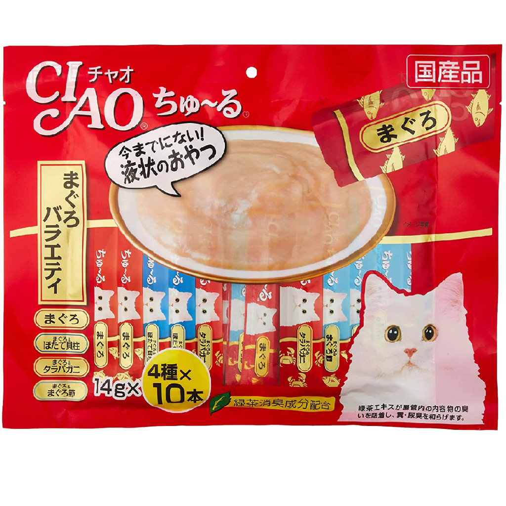 CIAO Tuna Variety 40Pcs SC131 - Series I Tuna with Fiber, White Meat Tuna, Tuna Scallop Flavour / Ci