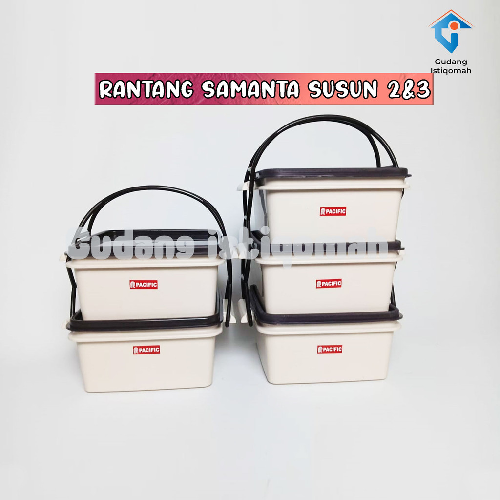 Rantang Samanta Mocca Susun 2 & 3 / Rantang Plastik / Bekal / Kotak