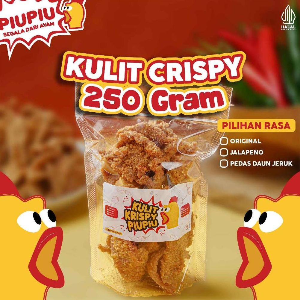 

PJ PiuPiu - Kulit Ayam Crispy 250gr Snacks Rasa Jalapeno/Original/Pedas Daun Jeruk