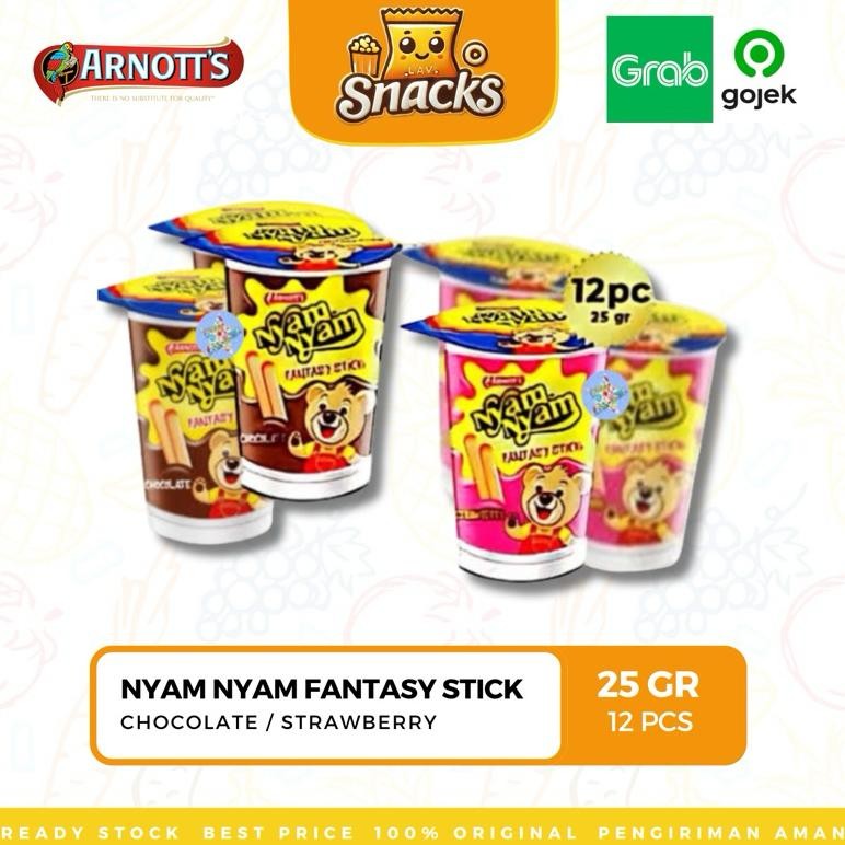 

PJ Lav.SnacksNyam-Nyam Fantasy Stick Chocolate/Strawberry 25GR - 12 PCS