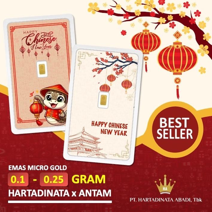 LM Logam Mulia Emas Hartadinata x Antam 0.1 - 0.25 gram 0,1 - 0,25 gr Kado Imlek Chinese New Year Go