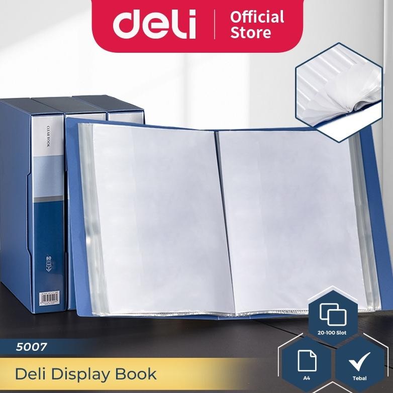 

Deli Display Book / Map Clear Holder / Document Keeper A4 100 Pocket 5007