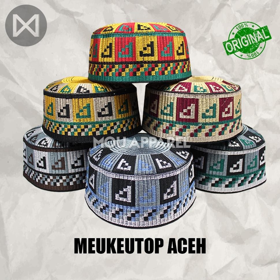 Peci Haji Meukeutop Aceh Teuku Umar Kopiah Sholat Pria Kopyah Solat Santri Laki Laki Dewasa Anak Kop