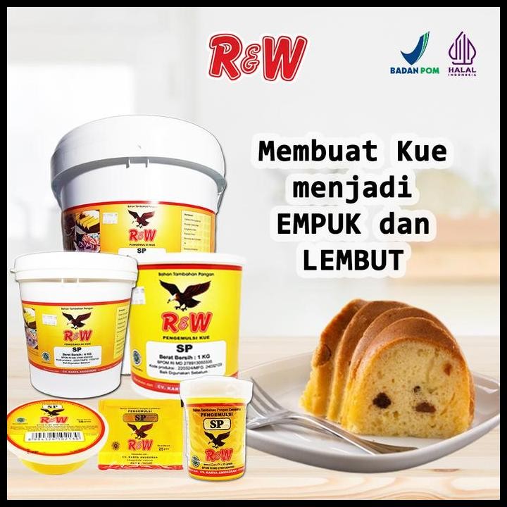 

Terlaris Emulsifier SP Ovalet TBM Pengemulsi Pelembut Pengembang Kue Roti Rajawali R&W RW 4 kg Best Seller