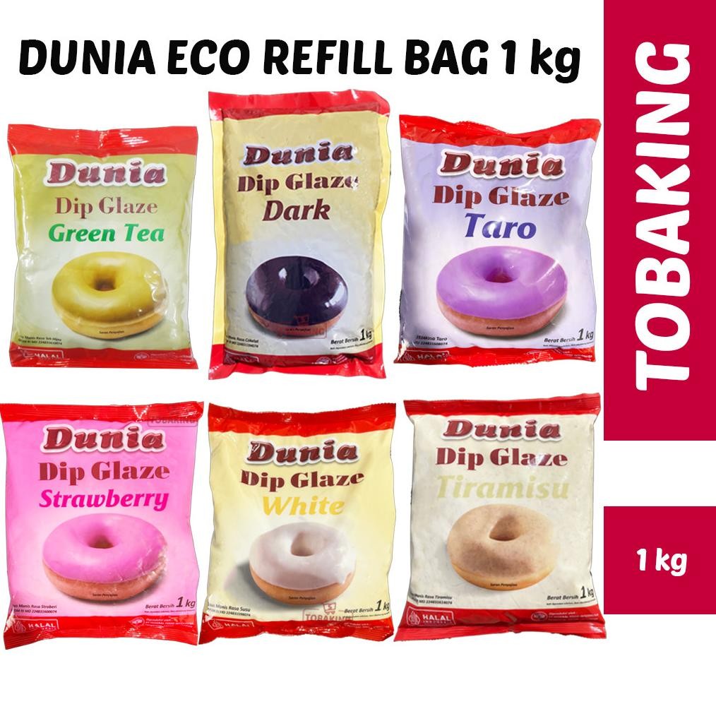 

Bisa Cod Dunia Dip Glaze Eco Refill Bag 1 Kg Topping Donut Dark Strawberry Taro Tiramisu Green Tea Halal Fb-4