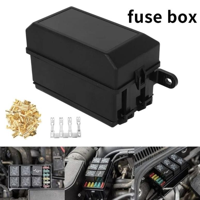 Universal DC 12V Car Marine 6-Way Relay + 6 Slot Blade Fuse Holder Box Block Set