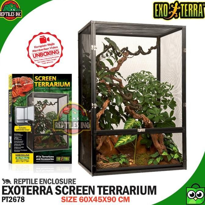 Exoterra Screen Terrarium Kandang Hewan Reptil Iguana Chameleon Co