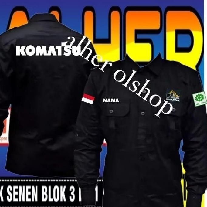 Tersedia terbaru Kemeja Komatsu baju Komatsu seragam Komatsu baju kerja Komatsu Pdl Komatsu baju lap