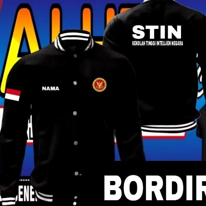 Tersedia jaket bordir STIN jaket STIN jaket sekolah tinggi intelijen negara jaket baseball sekolah t