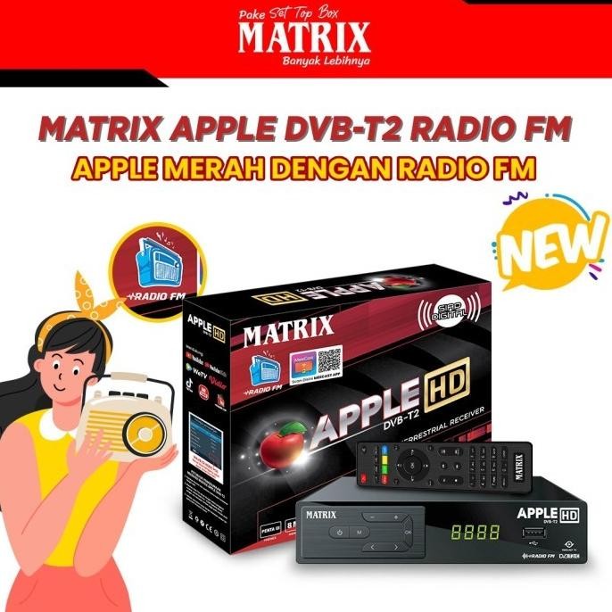 STB MATRIX APPLE DVBT2 MERAH (RADIO FM)