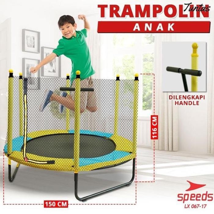 Baru Speeds Trampolin Anak 60Inch Mainan Lompat Trampoline Jump Bermain Lompat Outdoor Anak 067-17