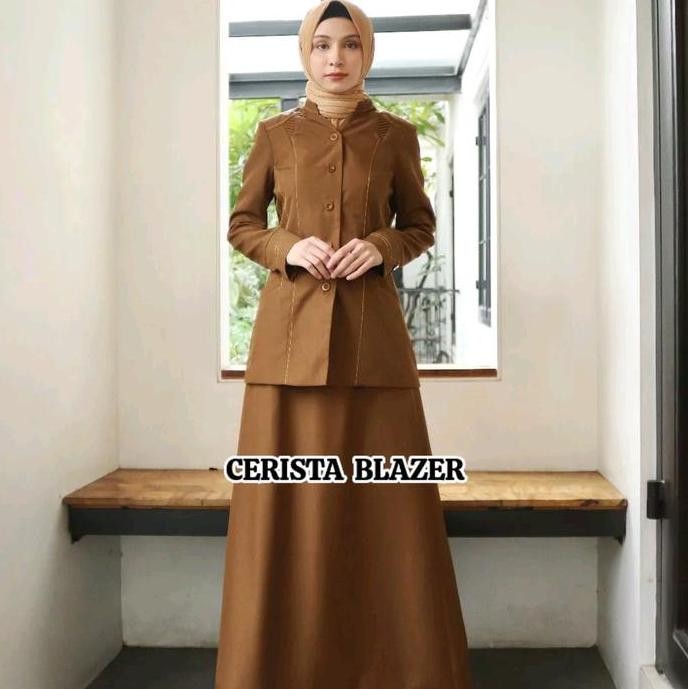 Tersedia Seragam PNS wanita Khaki tua set Rok A (228/tipis)