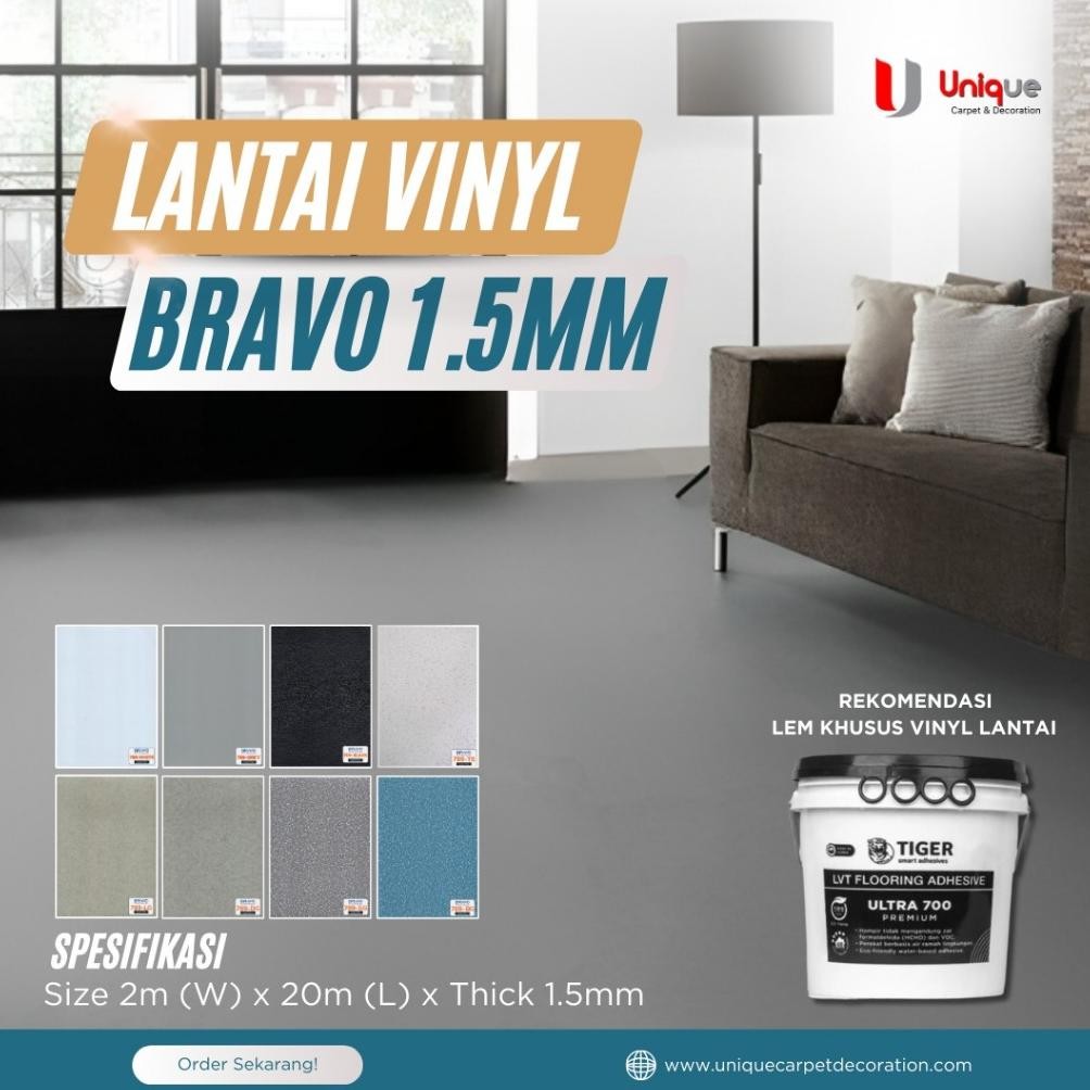 NEW Karpet Vinyl Roll Bravo Motif Semen / Motif Pasir Tebal 1,5mm