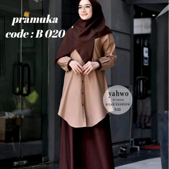 Tersedia setelan pramuka tua wanita/one set terlaris/Seragam guru pramuka terbaru/Katun Toyobo Musli