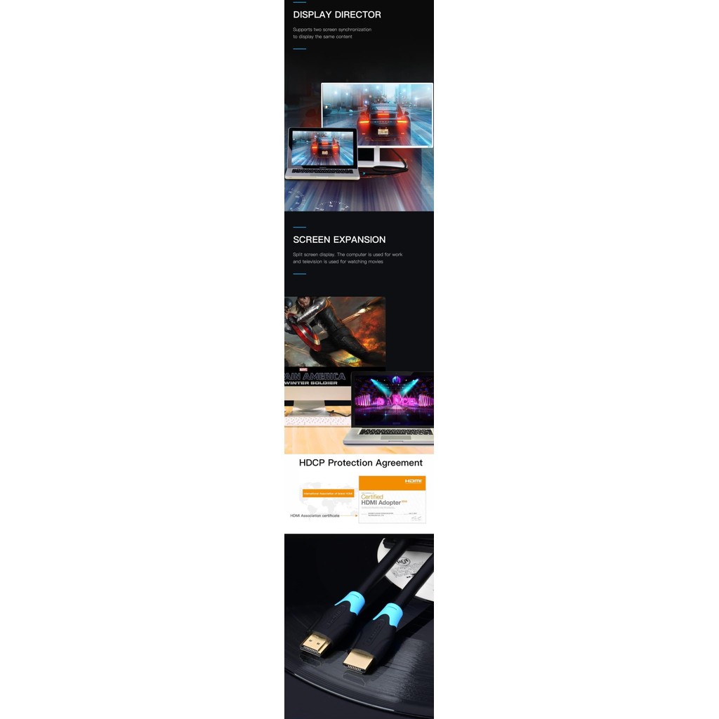 ready Vention AAC 15M - Kabel HDMI 15M Male to Male - Cabel Hdmi 15 m