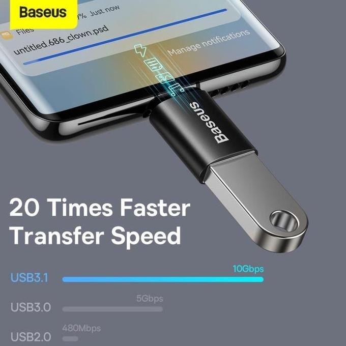 ready Baseus Adaptor Converter OTG USB To TYPE C / OTG USB A To USB TYPE C