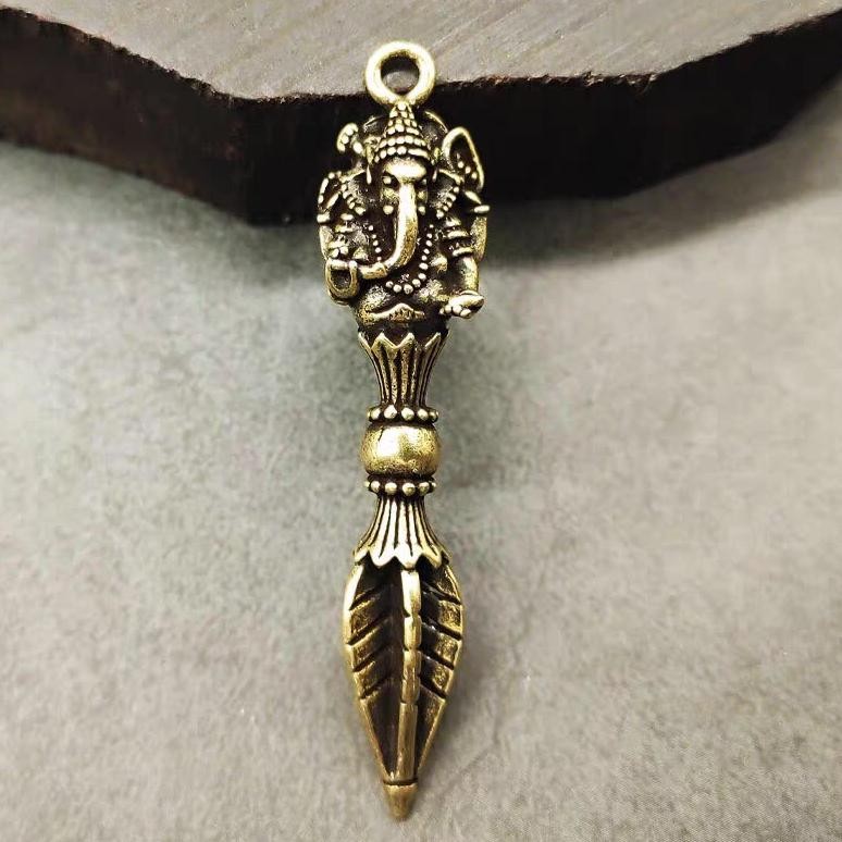 Kalung Liontin Vajra Ganesha Kuningan Pria Wanita AST