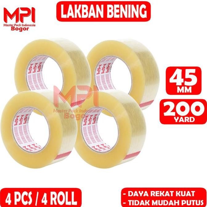 

Produk Terbaru 4 Pcs - Lakban Bening Mpi 45 Mm X 200 Yard / Lakban Packing - Master Pack Indonesia