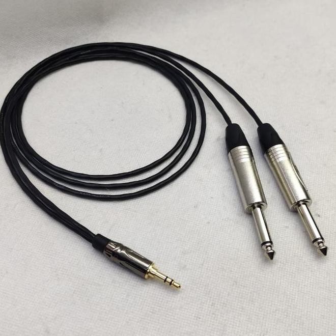 KABEL AUDIO MIXER JACK 3.5MM HP TO DUAL 6.5MM TV SPEAKER LAPTOP