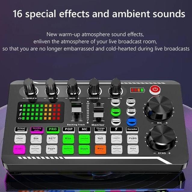 F998 + BM800 SET KARTU SUARA MIKROFON KIT AUDIO MIXER VOCODER MIXER AMPLIFIER PONSEL KOMPUTER TUJUAN