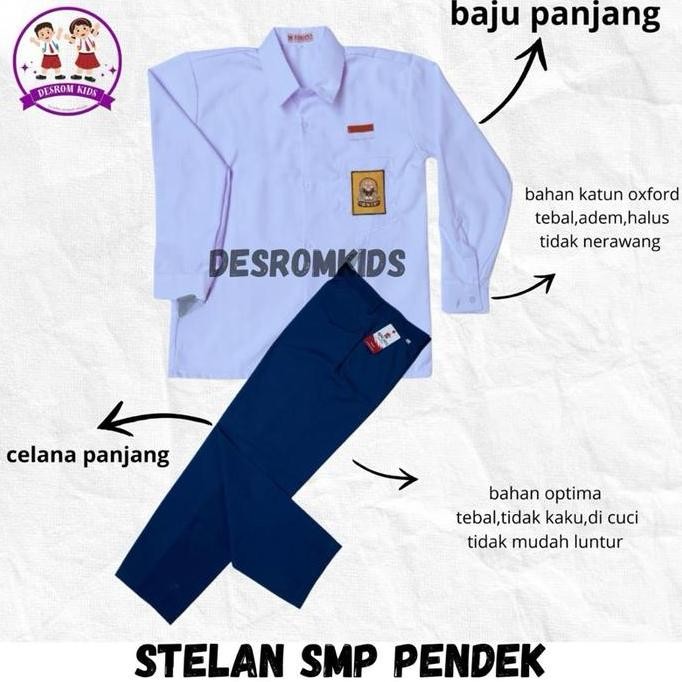 Tersedia Setelan Seragam Sekolah Osis SMP Atasan Dan Bawahan Anak Laki lLaki Kelas 123 Bahan Adem Ba