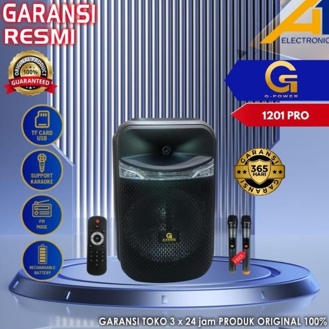 Promo Speaker G Power Gst 1201 Pro / Gst 1201 Pro Wireless Portable 12Inch Bluetooth Bass