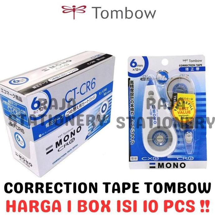 

TERMURAH - TOMBOW MONO CORRECTION TAPE 12M + REFILL GREEN RED BLUE 4.2MM 5MM 6MM TIPEX KERTAS TIPX TOMBOW HIJAU MERAH BIRU ISI ULANG CT-CR4 CT-CR5 CT-CR6 CT-CX4CR4 CT-CX5CR5 CT-CX6CR6 BOX [10PCS]