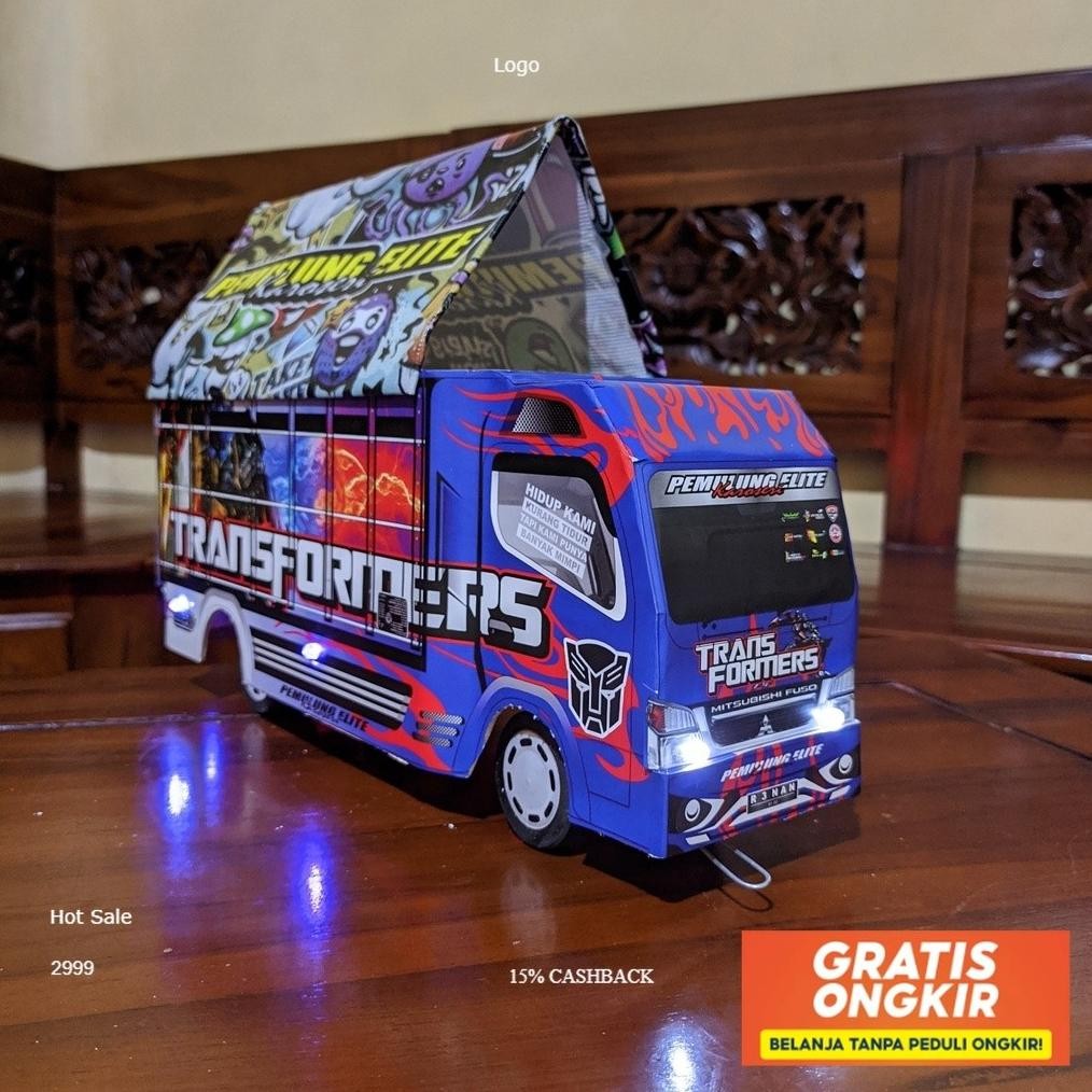 Miniatur Truk Oleng Full Variasi Lampu Terpal Murah Truk Oleng Lampu Terpal Bisa Belok Mainan Anak T