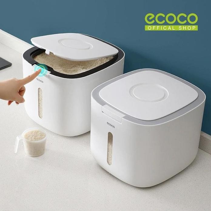 

Terlaris Ecoco Automatic Opening Rice Bucket - Tempat Kontainer Beras Anti Kutu Anti Air Anti Lembab Dobel Silicon Seal 10Liter 10Kg