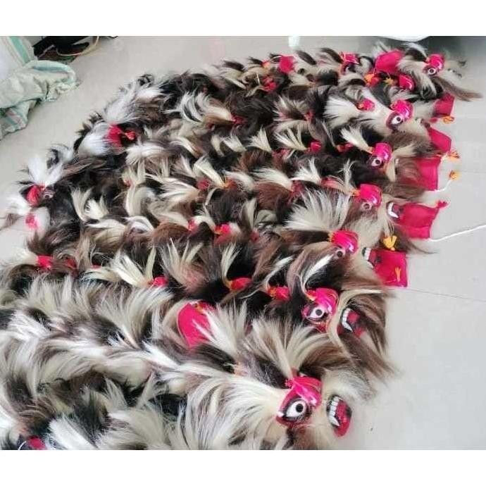 Topeng Ganongan - Bujang Ganong Reog Ponorogo Asli Full Rambut Tebal Halus Sintetis
