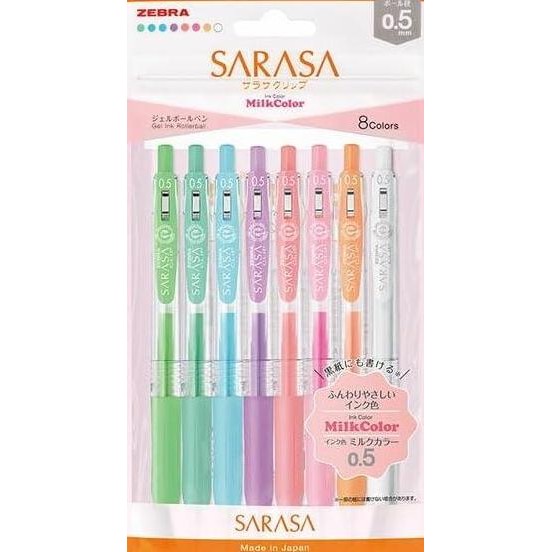 

Zebra Sarasa Milk Color Pen Set 8 Milk Colors