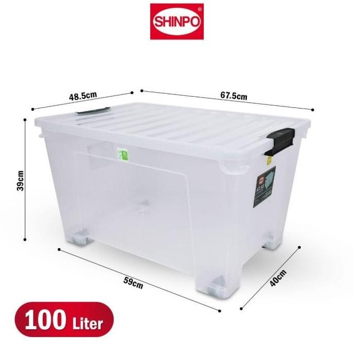 

Terlaris Box Container Shinpo Cb 100 Liter Roda Bening Transparan Kotak Penyimpanan Kontainer Plastik Tebal