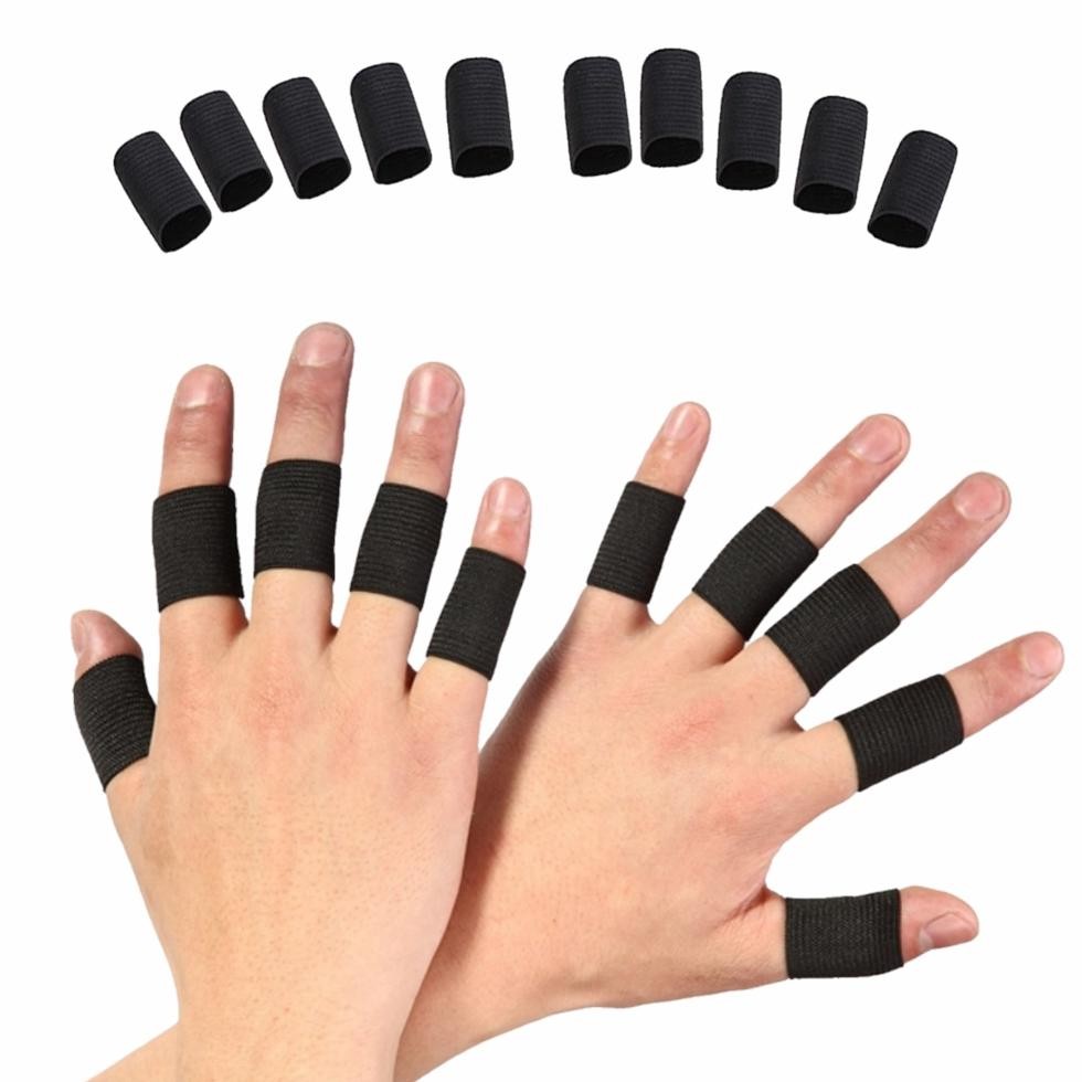 Finger Support Futsal Bola Voli Basket - Pelindung Jari Deker Jari Tangan Olahraga Hitam AST nUg