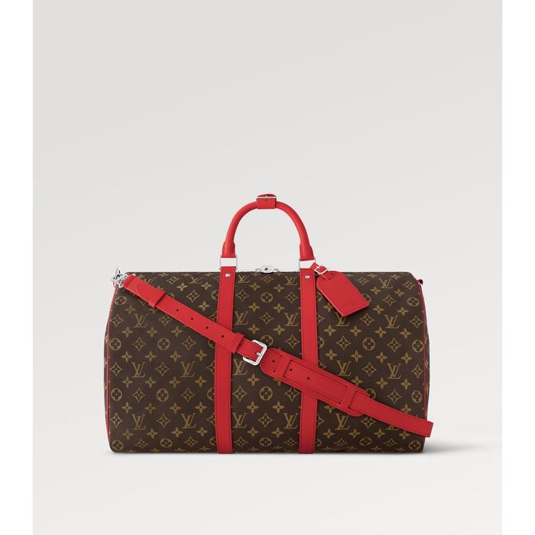 LOUIS VUITTON - LV Keepall Bandoulire 50 - Red - Tas Gym Travel Bag Original Product