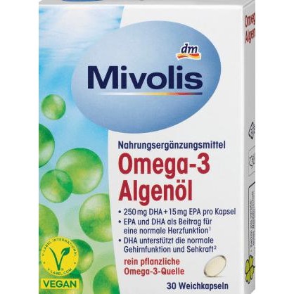 Mivolis - Omega-3 algae oil, 30 capsules, 30 pcs Original Product