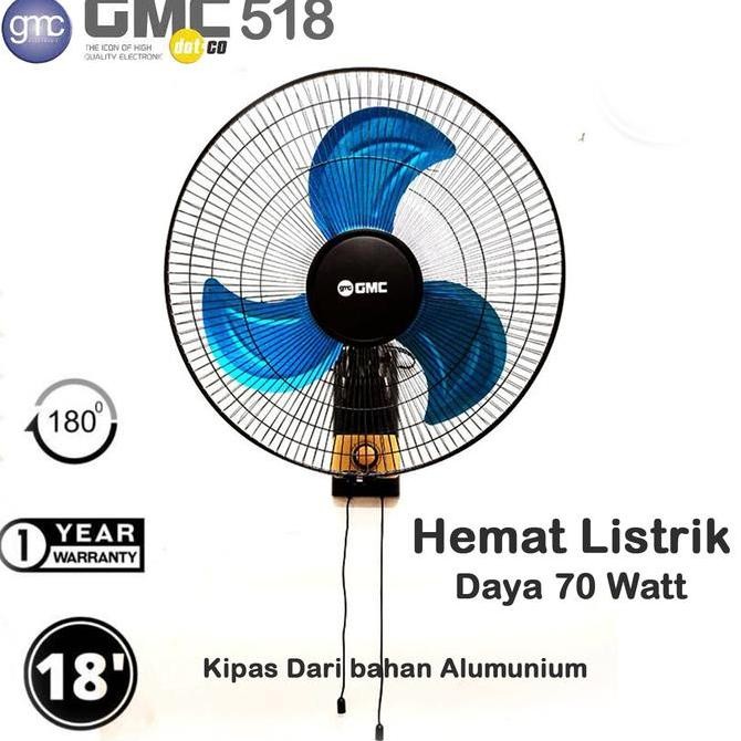 Kipas Angin Dinding Original Gmc Baling Besi 18" Kipas Angin Mini Wall