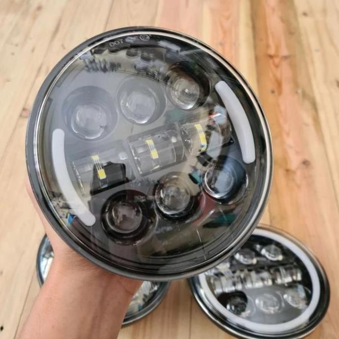 Lampu Daymaker Vespa NPX dan Sprint Bagol 5.75 Inch Model Hallo Hazard