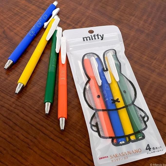 

TERBARU - Zebra Sarasa Nano Miffy Boris 0.3mm Vintage Basic Colors Gel Ink Pen with Urufuwa Cushion Limited Edition