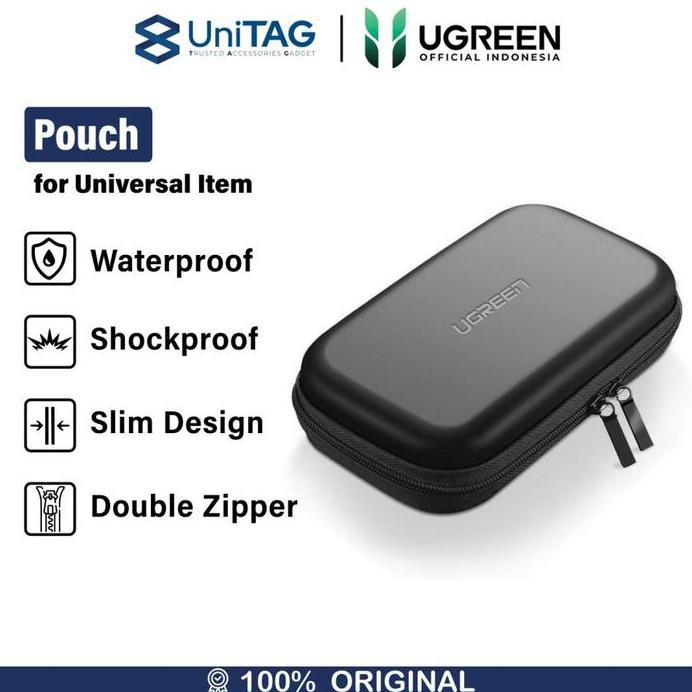 

Terlaris Ugreen Tas Travel Bag Organizer Storage Pouch Gadget Charger Kabel Powerbank Headset Harddisk Otg Flashdisk Dompet Compact Double Layer